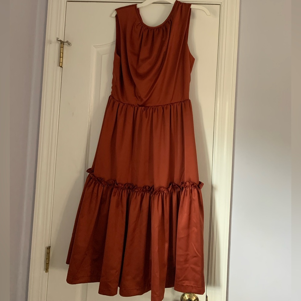 BHLDN sleeveless dress with back manual tie closure